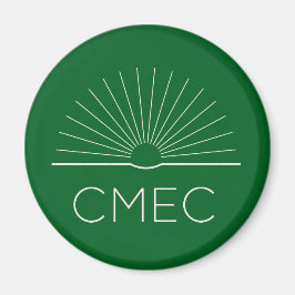Imán de neblina CMEC - verde con logotipo blanco