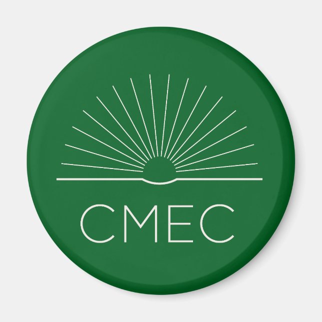 Imán de neblina CMEC - verde con logotipo blanco (Frente)