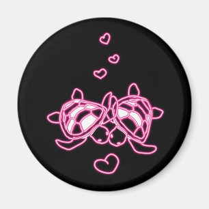 Imán de neón de las tortugas del amor