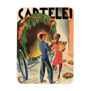 Iman de Nevera Cartel Cuba Vintage Ilustraciones