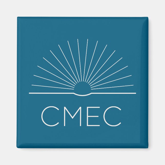 Imán de nevera CMEC - cuadrado, turquesa con blanc (Frente)