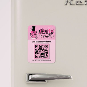 Imán de nevera con código QR de técnico de uñas gó