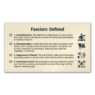 Imán de nevera con definición de fascismo