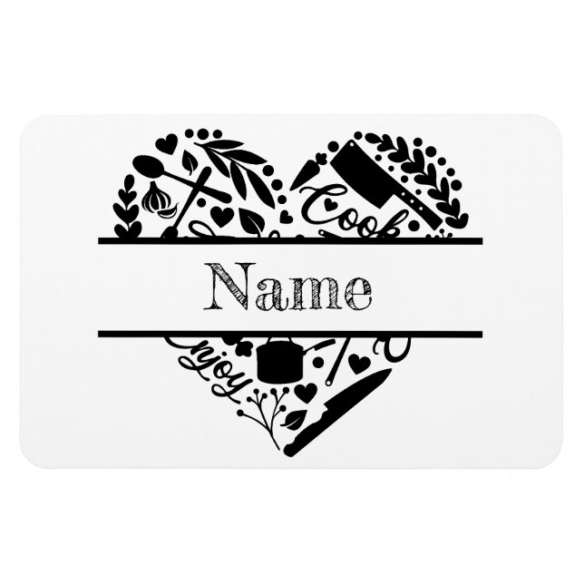 Imán de nevera con foto y nombre personalizado (Horizontal)