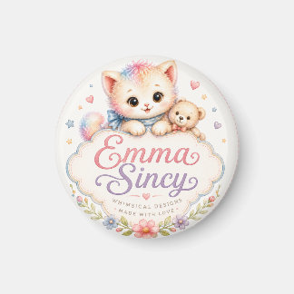 Imán de nevera con logotipo de Emma Sincy