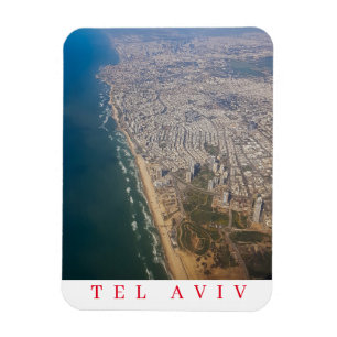 imán de nevera con vista aérea de Tel Aviv