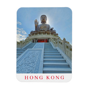 imán de nevera con vista al Gran Buda de Hong Kong