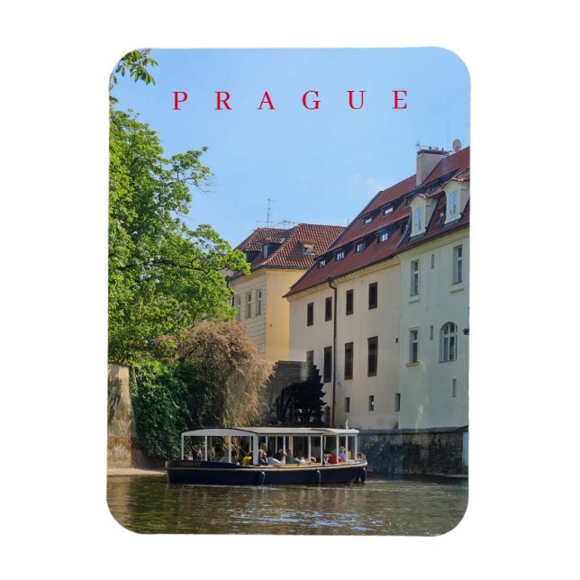 imán de nevera con vistas al canal de Praga Certov (Vertical)