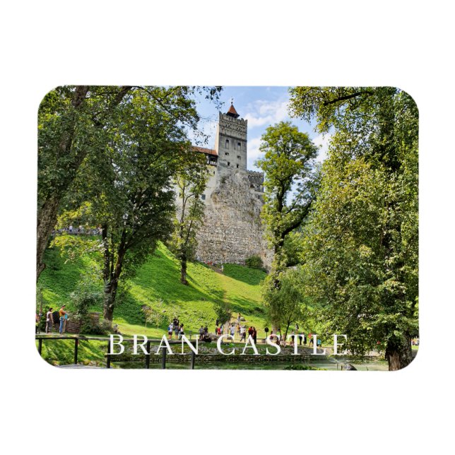 imán de nevera con vistas al castillo de Bran (Horizontal)