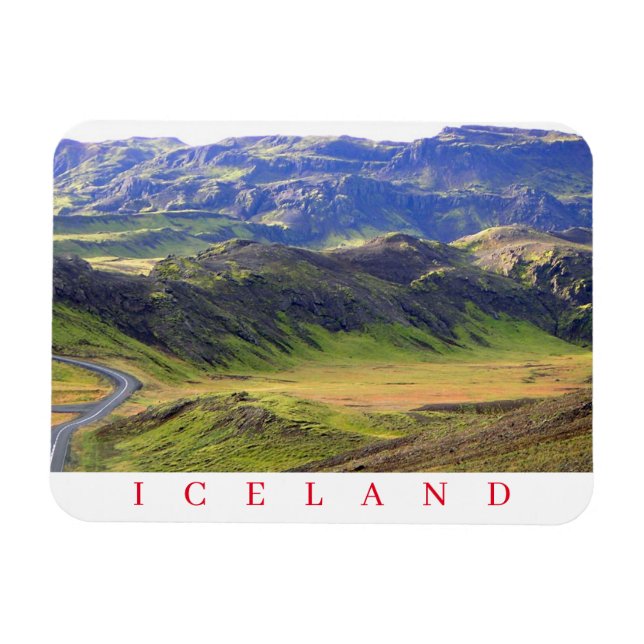 imán de nevera con vistas al paisaje de Islandia (Horizontal)