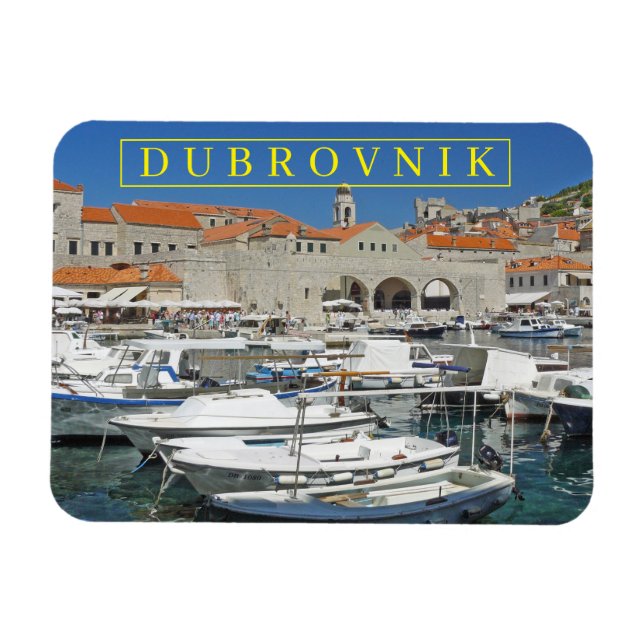 imán de nevera con vistas al puerto de Dubrovnik (Horizontal)