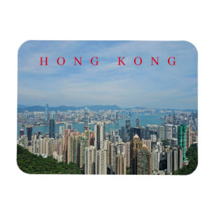 imán de nevera con vistas panorámicas a Hong Kong
