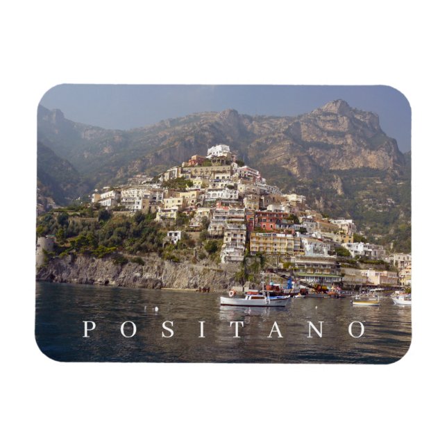 Imán de nevera con vistas panorámicas a Positano (Horizontal)