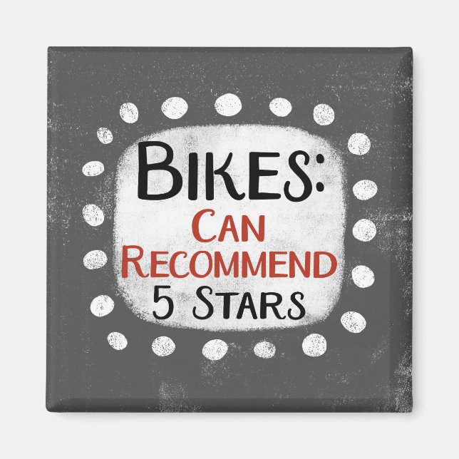 Imán de nevera de 5 estrellas de reseñas de bicicl (Frente)