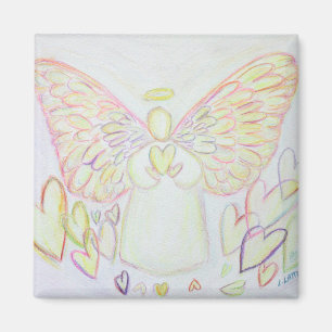 Imán de nevera de arte personalizado Ángel de Cora