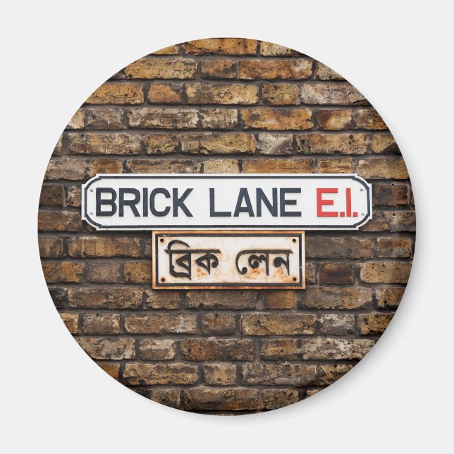 Imán de nevera de Brick Lane E1 (Frente)