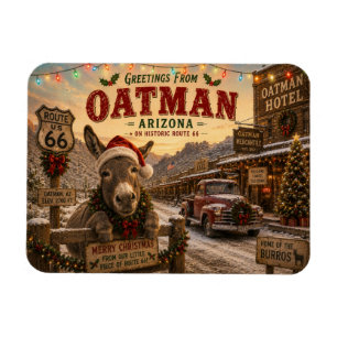 Imán de nevera de burro de Navidad en Oatman Arizo