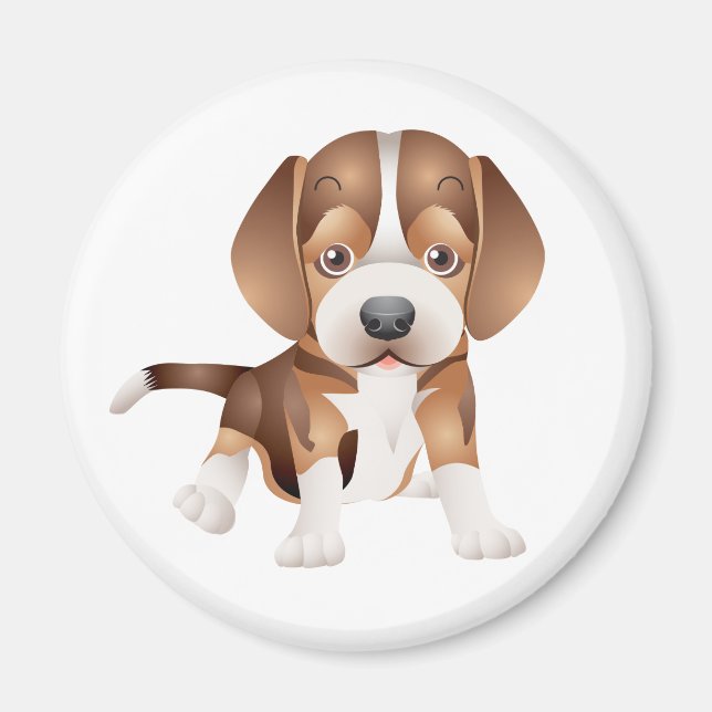 Imán de nevera de cachorro de Beagle (Frente)