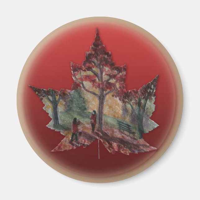 Imán de nevera de Canadá Imanes de hoja de arce de (Frente)