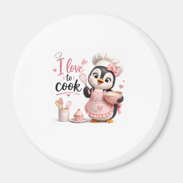 Imán de nevera de Chef Penguin