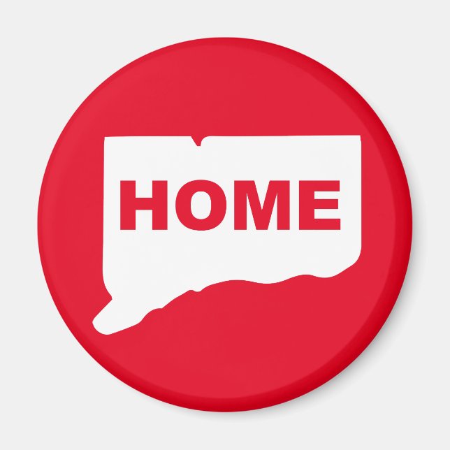 Imán de nevera de Connecticut, hogar lejos del est (Frente)