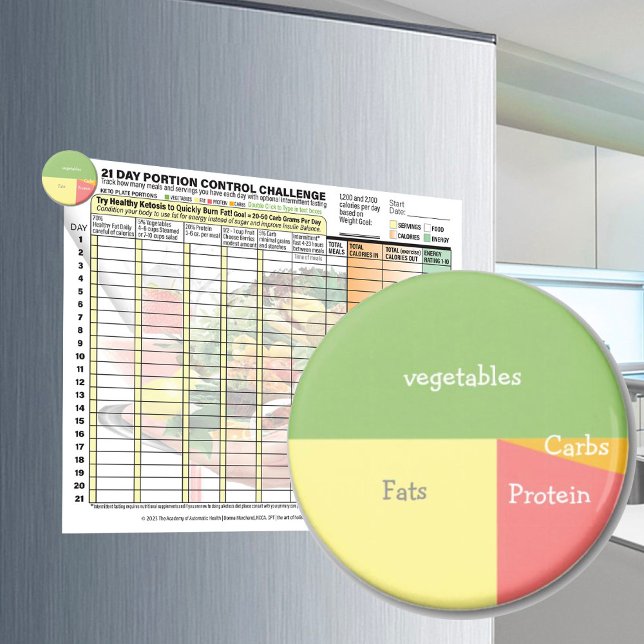 Imán de Nevera de control de porción (Accessory for the "Portion Control Challenge")