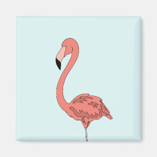 Imán De Nevera De Flamingo Rosa