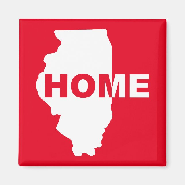 Imán de nevera de Illinois, hogar lejos de casa (Frente)