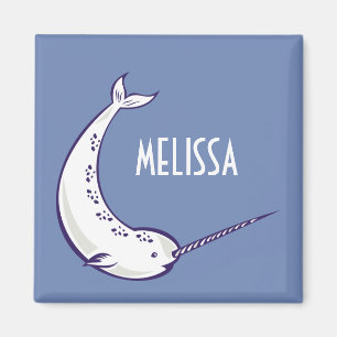 Imán de Nevera de Ilustracion de Narwhal personali