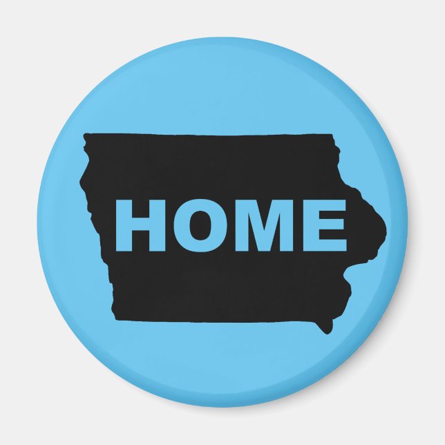 Imán de nevera de Iowa, hogar lejos del estado (Frente)
