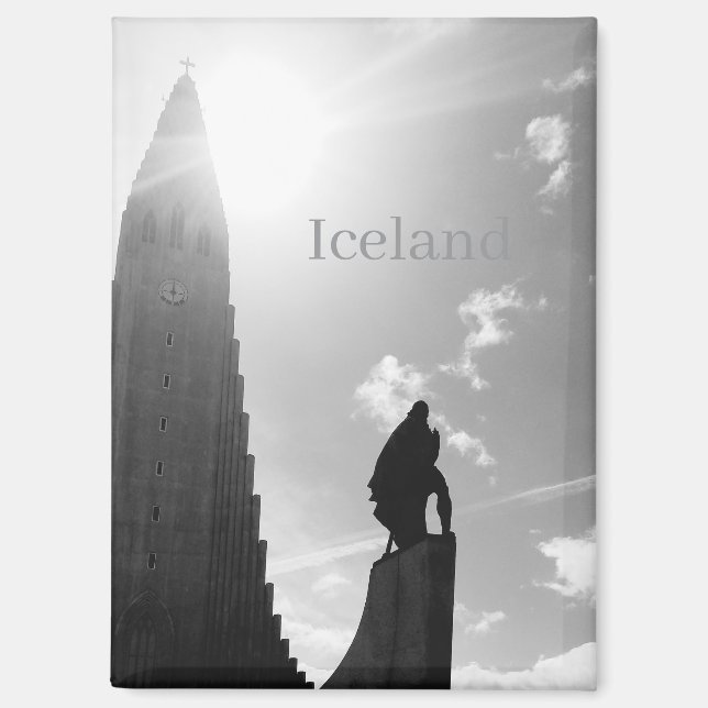 Imán de nevera de Islandia – Iglesia Hallgrímskirk (Anverso)