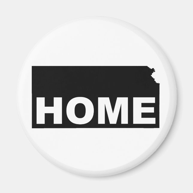 Imán de nevera de Kansas, hogar lejos del estado (Frente)