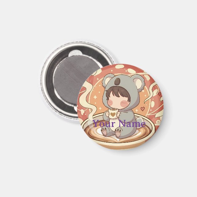 Imán de nevera de koala Chibi Kawaii lindo (Anverso/Reverso)