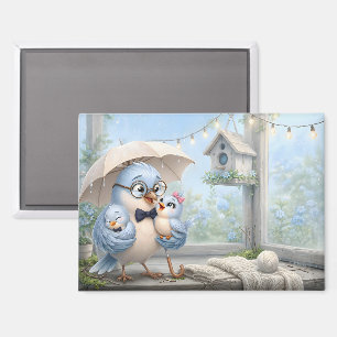 Imán de nevera de la familia del pájaro padre – Az