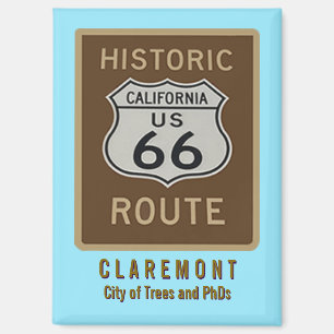 Imán de nevera de la Ruta 66 Claremont