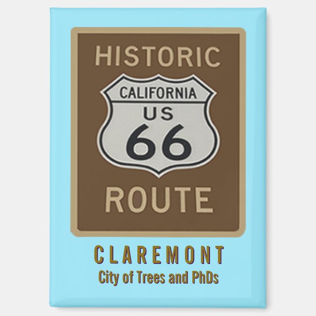 Imán de nevera de la Ruta 66 Claremont (Anverso)