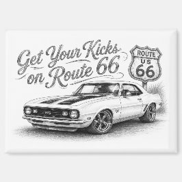 Imán de nevera de la Ruta 66 Vintage |