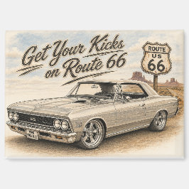 Imán de nevera de la ruta 66 vintage