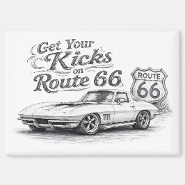 Imán de nevera de la Ruta 66 Vintage |