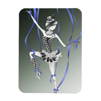 Imán de nevera de lazo azul bailarina marioneta pa