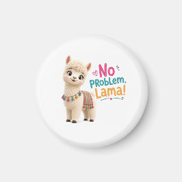 Imán de nevera de llama adorable