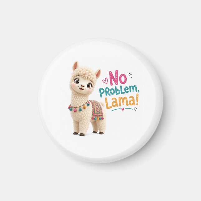 Imán de nevera de llama adorable (Frente)