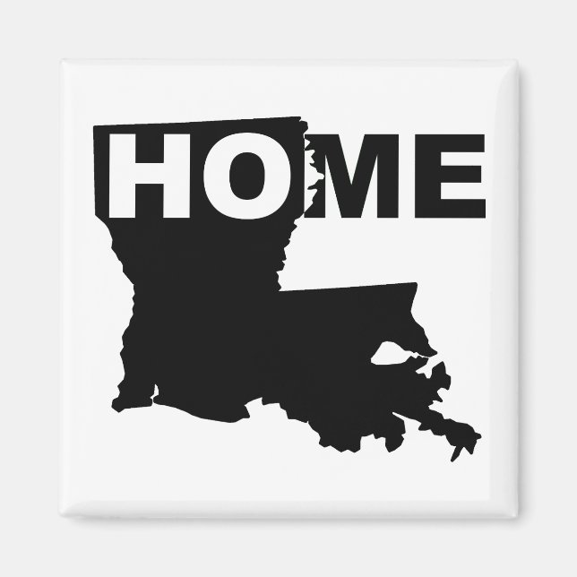 Imán de nevera de Louisiana, hogar lejos del estad (Frente)
