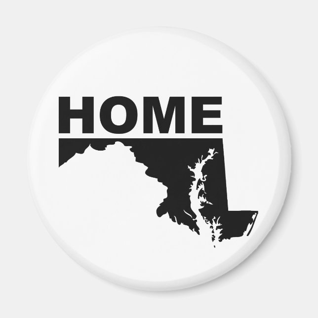 Imán de nevera de Maryland, hogar lejos del estado (Frente)