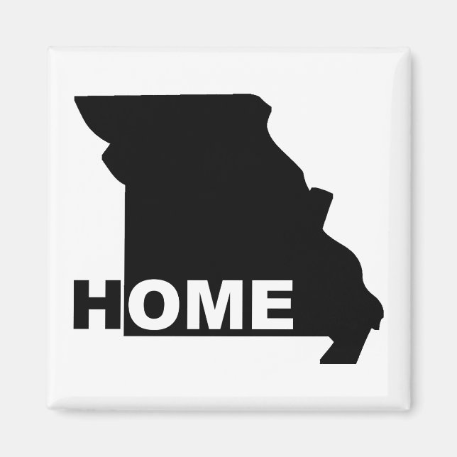 Imán de nevera de Missouri, hogar lejos del estado (Frente)