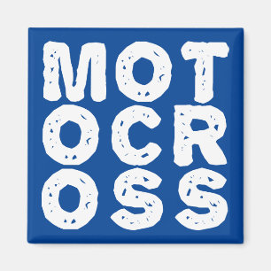 Imán de nevera de moto de cross con logo gigante