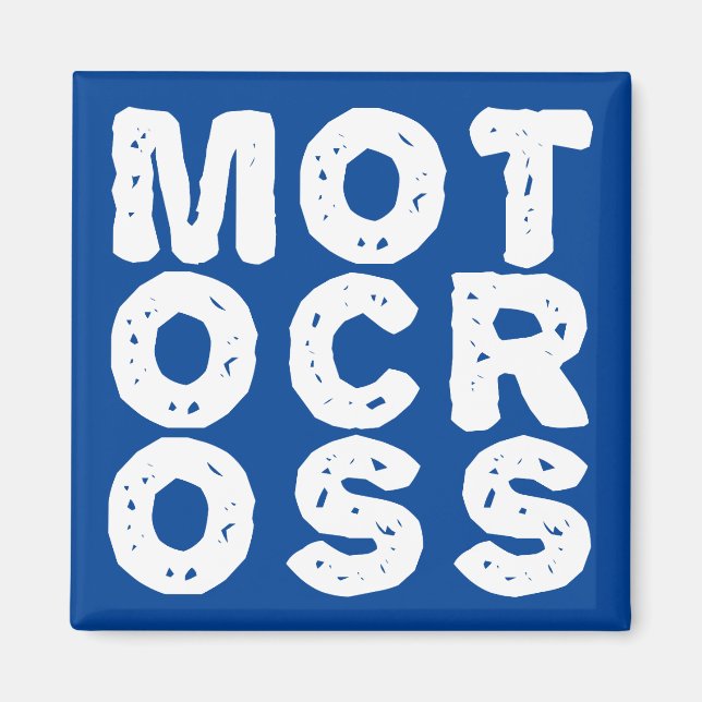 Imán de nevera de moto de cross con logo gigante (Frente)
