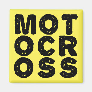 Imán de nevera de moto de cross con logo gigante