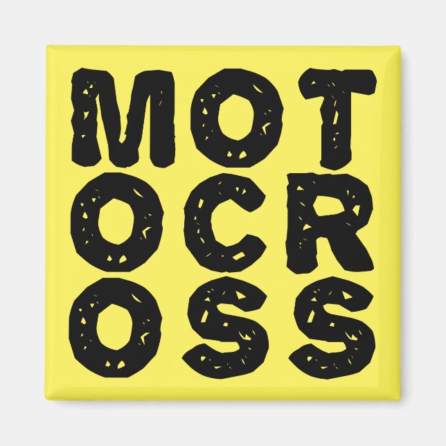 Imán de nevera de moto de cross con logo gigante (Frente)