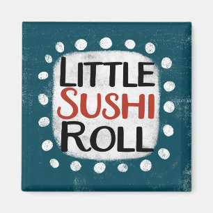 Imán de nevera de pequeño rollo de sushi